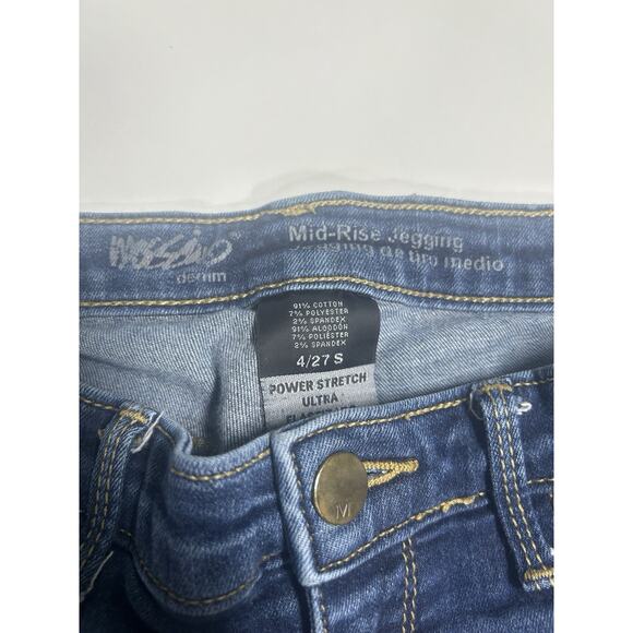Mossimo Jegging Jeans Women’s 4/27 Blue Mid-Rise Jegging Power Stretch Ultra 2 - Picture 3 of 16